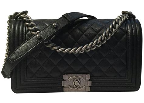 chanel boy bag black and silver|chanel boy bag inside.